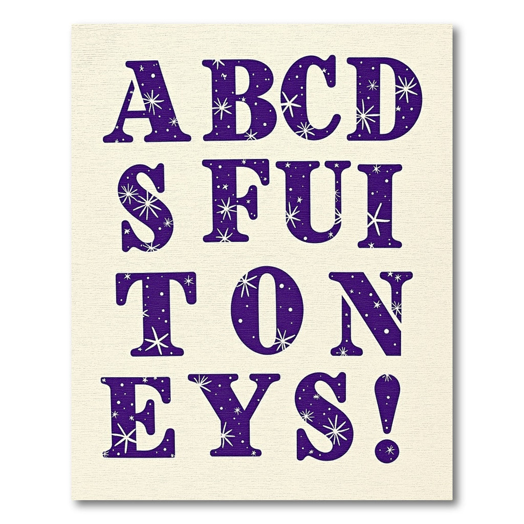 Electric Purple Starburst Alphabet Rug