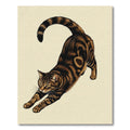 Brown Tabby Stretching Cat Rug