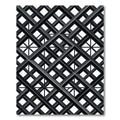 Modern Charcoal Intersecting Geometric Grid Rug