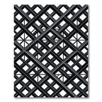Modern Charcoal Intersecting Geometric Grid Rug