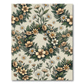 Elegant Beige Cream Wildflower Wreath Rug