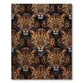 Bold Leopard Face Repeating Pattern Rug