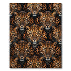 Bold Leopard Face Repeating Pattern Rug