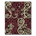 Crimson Cream Vintage Scrollwork Rug