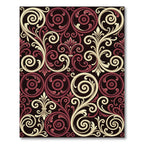 Crimson Cream Vintage Scrollwork Rug
