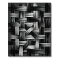 Monochrome Abstract Woven Interlocking Lines Rug