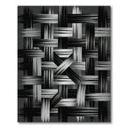 Monochrome Abstract Woven Interlocking Lines Rug