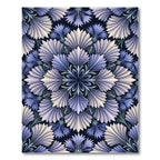 Art Nouveau Blue Cornflower Floral Rug