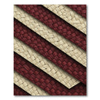 Crimson Ivory Diagonal Weave Texture Rug