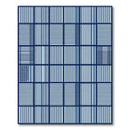 Indigo Grid Geometric Checkered Rug