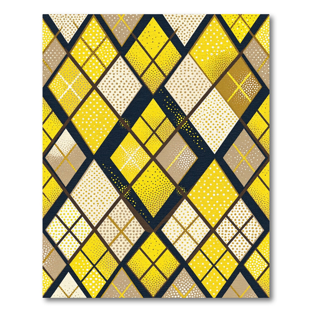 Yellow Diamond Polka Dot Foulard Rug