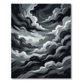 Dramatic Monochrome Swirling Storm Cloud Rug