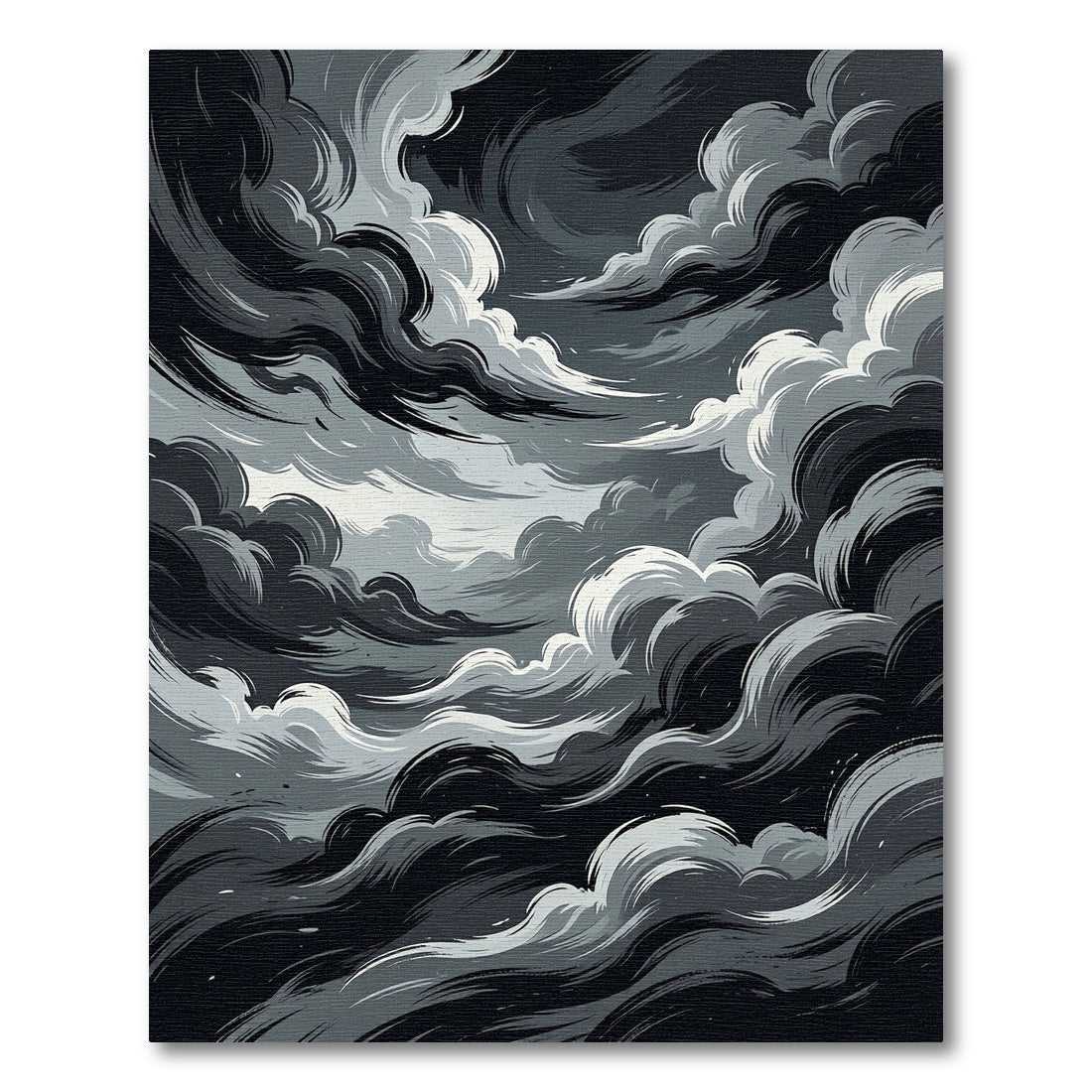 Dramatic Monochrome Swirling Storm Cloud Rug