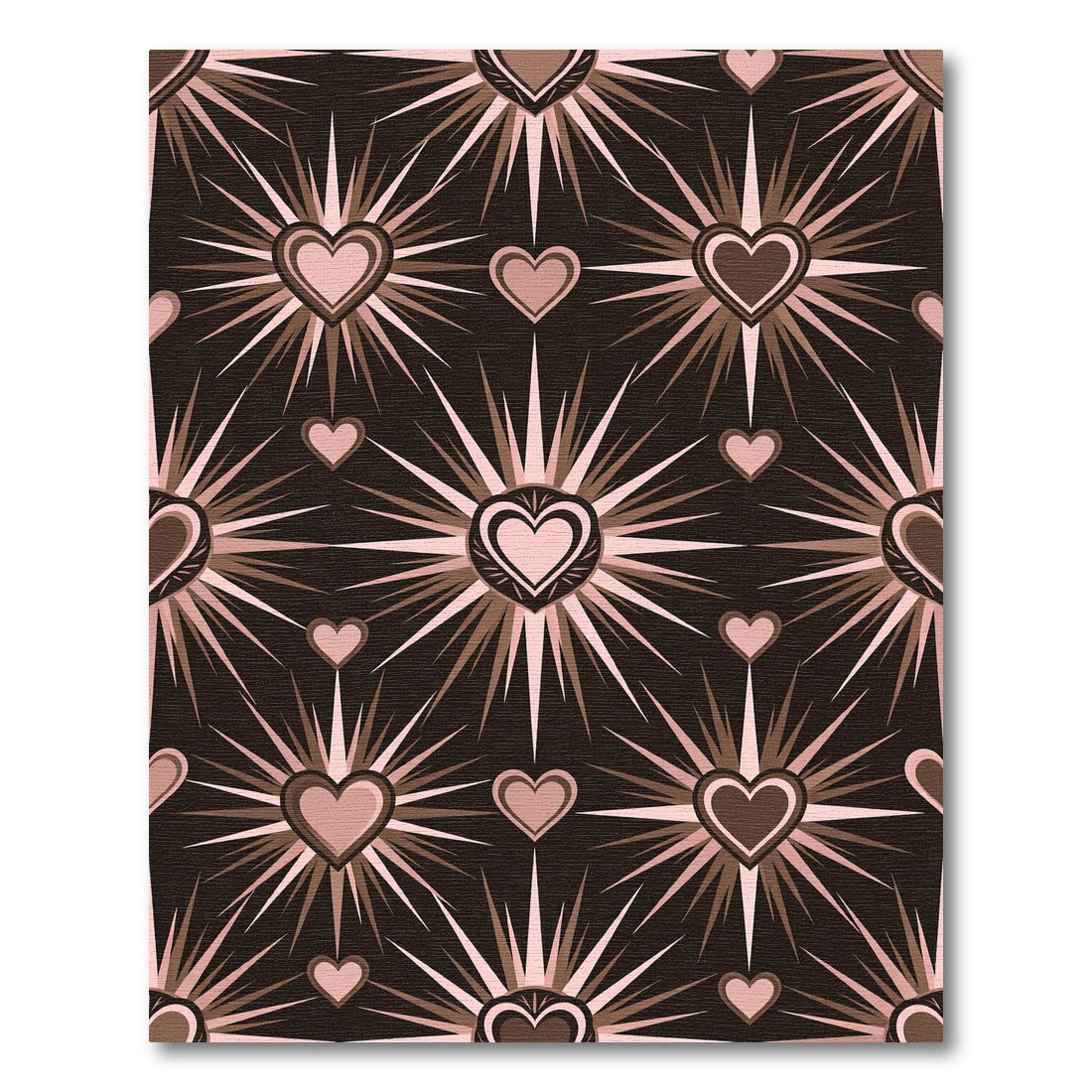 Radiant Heartburst Brown Pink Rug