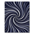 Modern Navy and Silver Spiral Vortex Rug