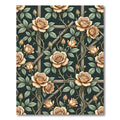 Elegant Beige Rose Trellis Wallpaper Rug