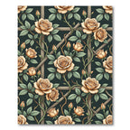 Elegant Beige Rose Trellis Wallpaper Rug