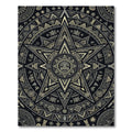 Golden Aztec Sun Star Geometric Medallion Rug