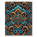 Tribal Ram Horns Geometric Sunset Rug
