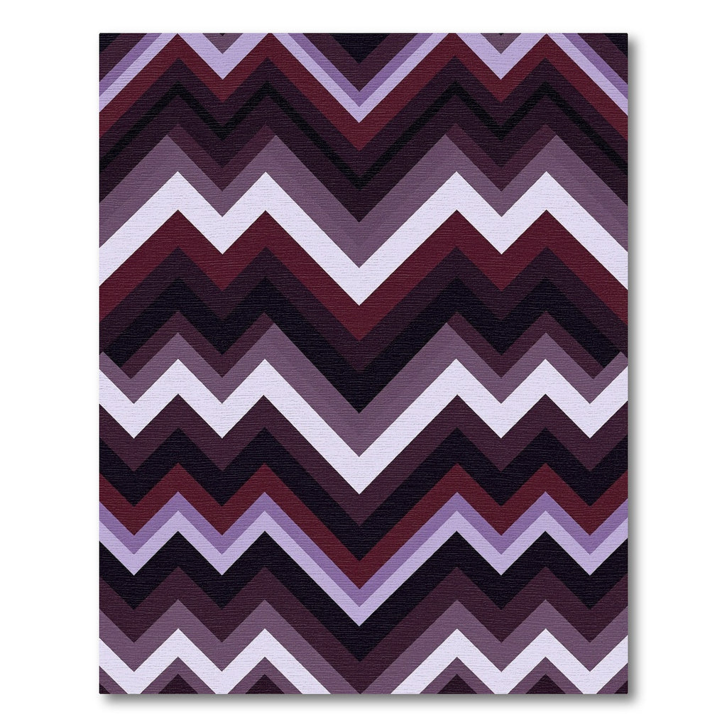 Modern Purple Burgundy Zigzag Chevron Rug