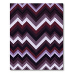 Modern Purple Burgundy Zigzag Chevron Rug