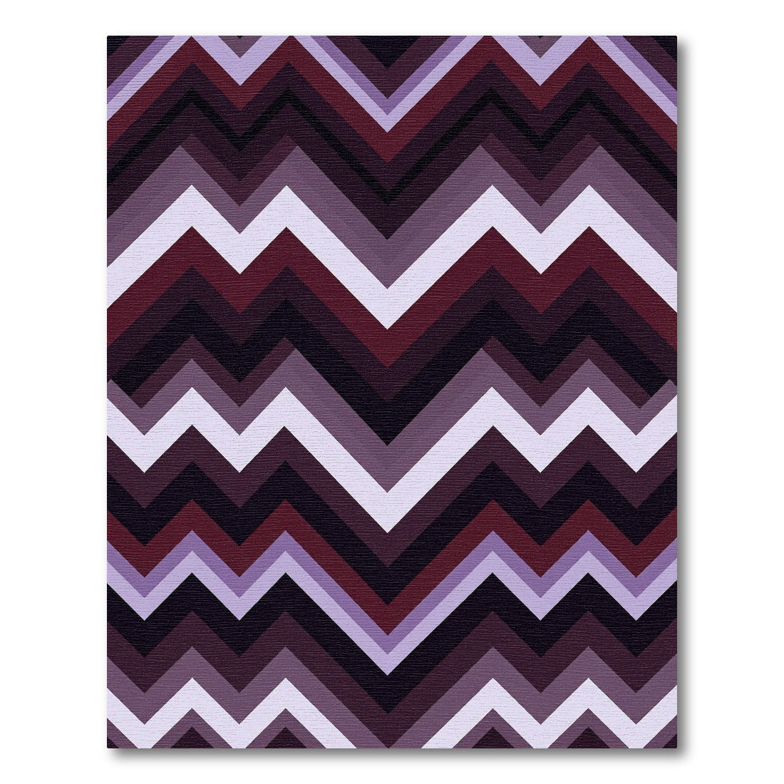 Modern Purple Burgundy Zigzag Chevron Rug