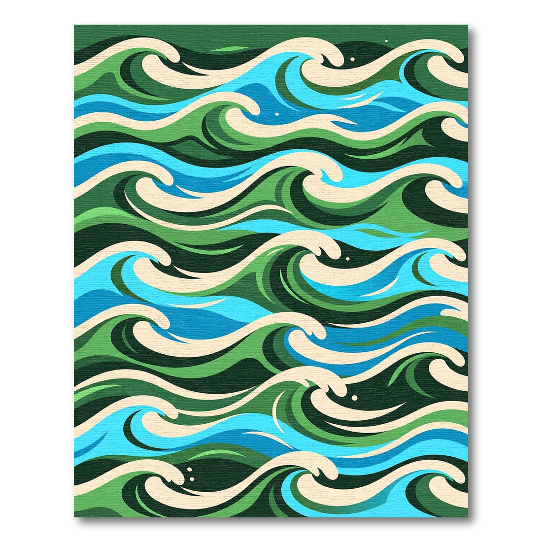 Abstract Blue Green Ocean Wave Composition Rug