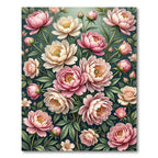 Elegant Blush Peony Botanical Garden Rug