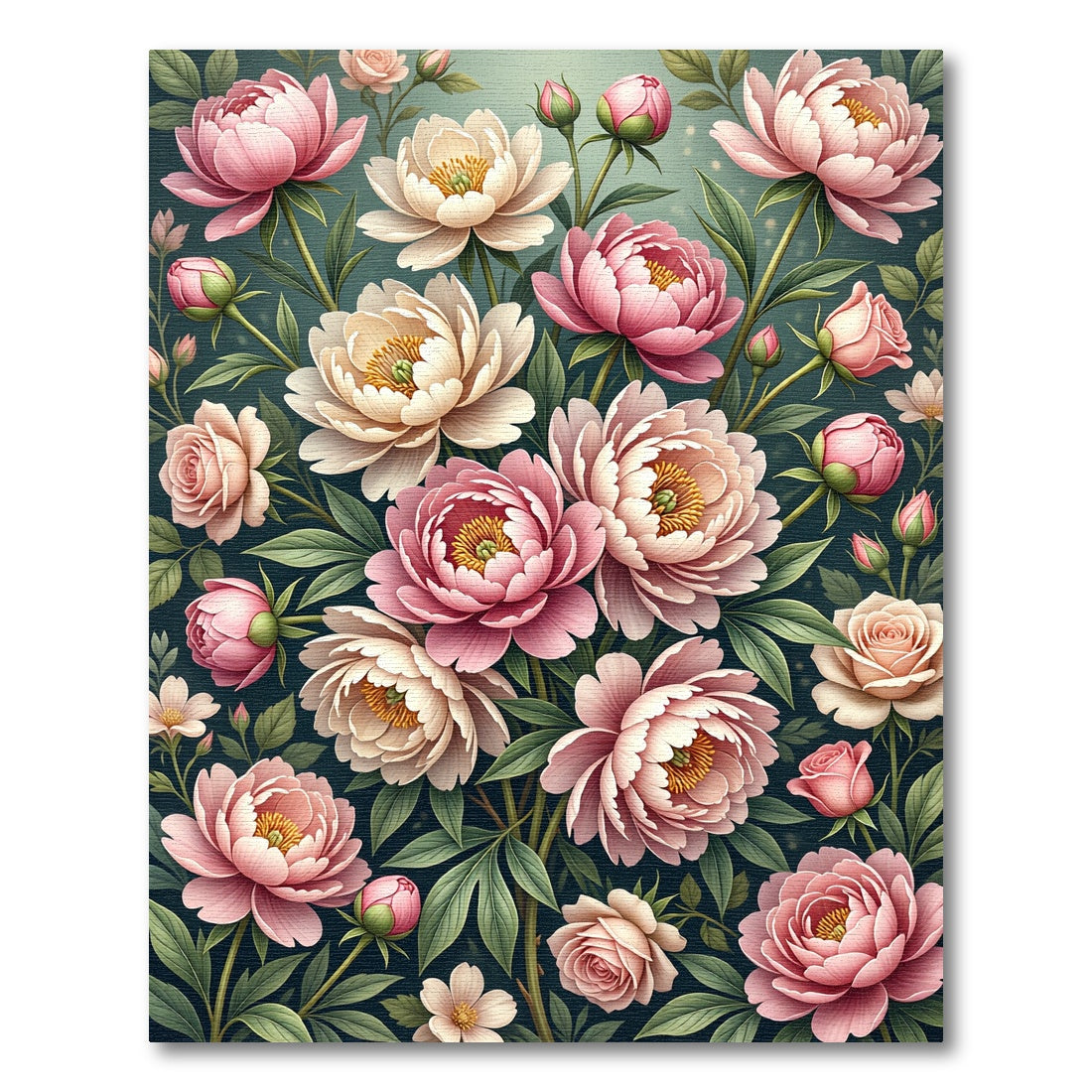 Elegant Blush Peony Botanical Garden Rug