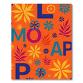 Orange Floral Medallions Blue Letters Rug