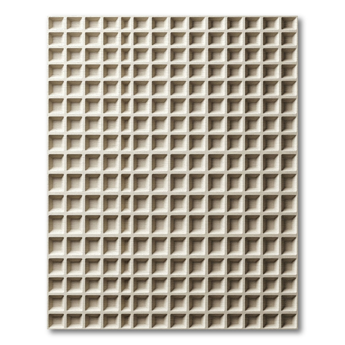 Cream Geometric Grid Textured Rug