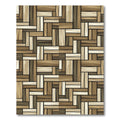 Woven Earthy Tones Striped Plank Grid Rug