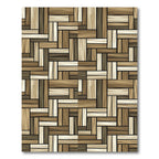 Woven Earthy Tones Striped Plank Grid Rug