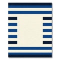 Modern Navy Cobalt Stripe Layout Rug