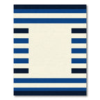 Modern Navy Cobalt Stripe Layout Rug