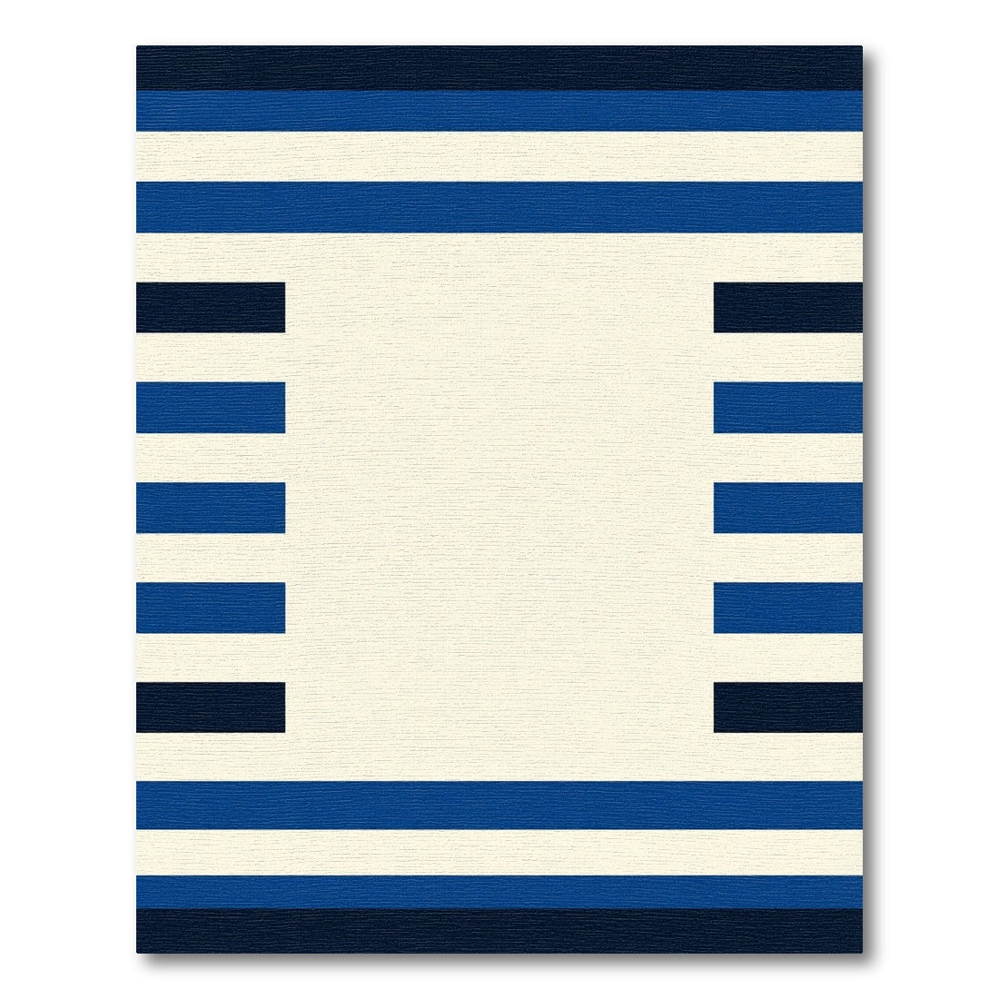 Modern Navy Cobalt Stripe Layout Rug