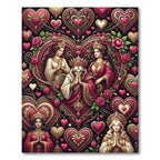 Crimson Heart Queens Regal Portrait Rug