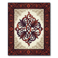 Ornate Crimson Acanthus Interlocking Scroll Rug