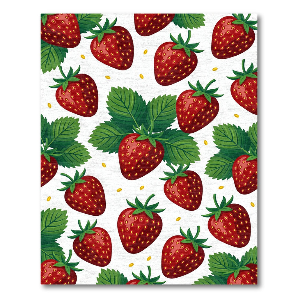 Vibrant Red Strawberry Garden Fruit Rug
