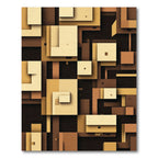 Abstract Earthy Tone Geometric Composition Rug