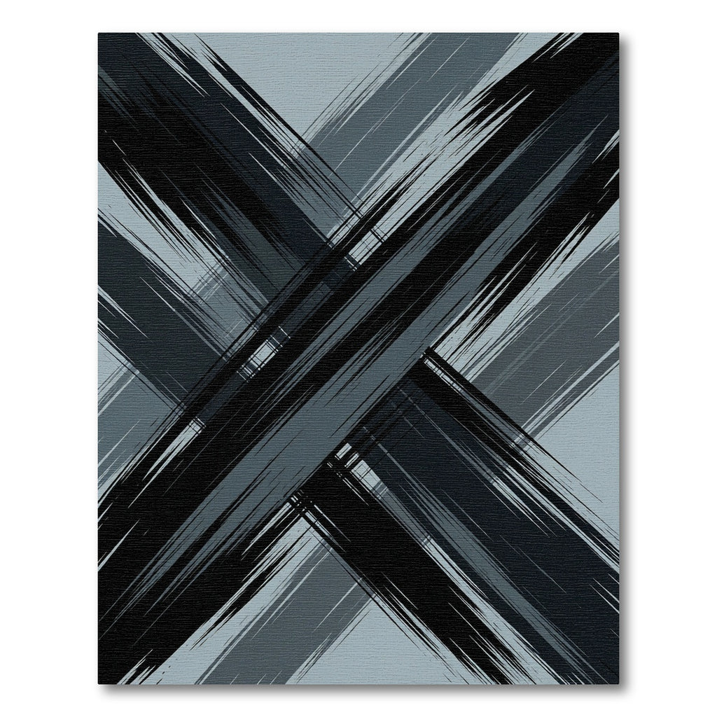 Bold Charcoal Abstract Diagonal Stroke Rug