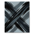 Bold Charcoal Abstract Diagonal Stroke Rug