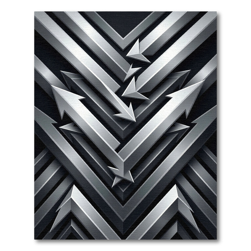 Silver Metallic Arrow Array Rug