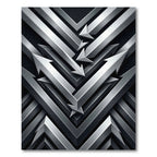 Silver Metallic Arrow Array Rug
