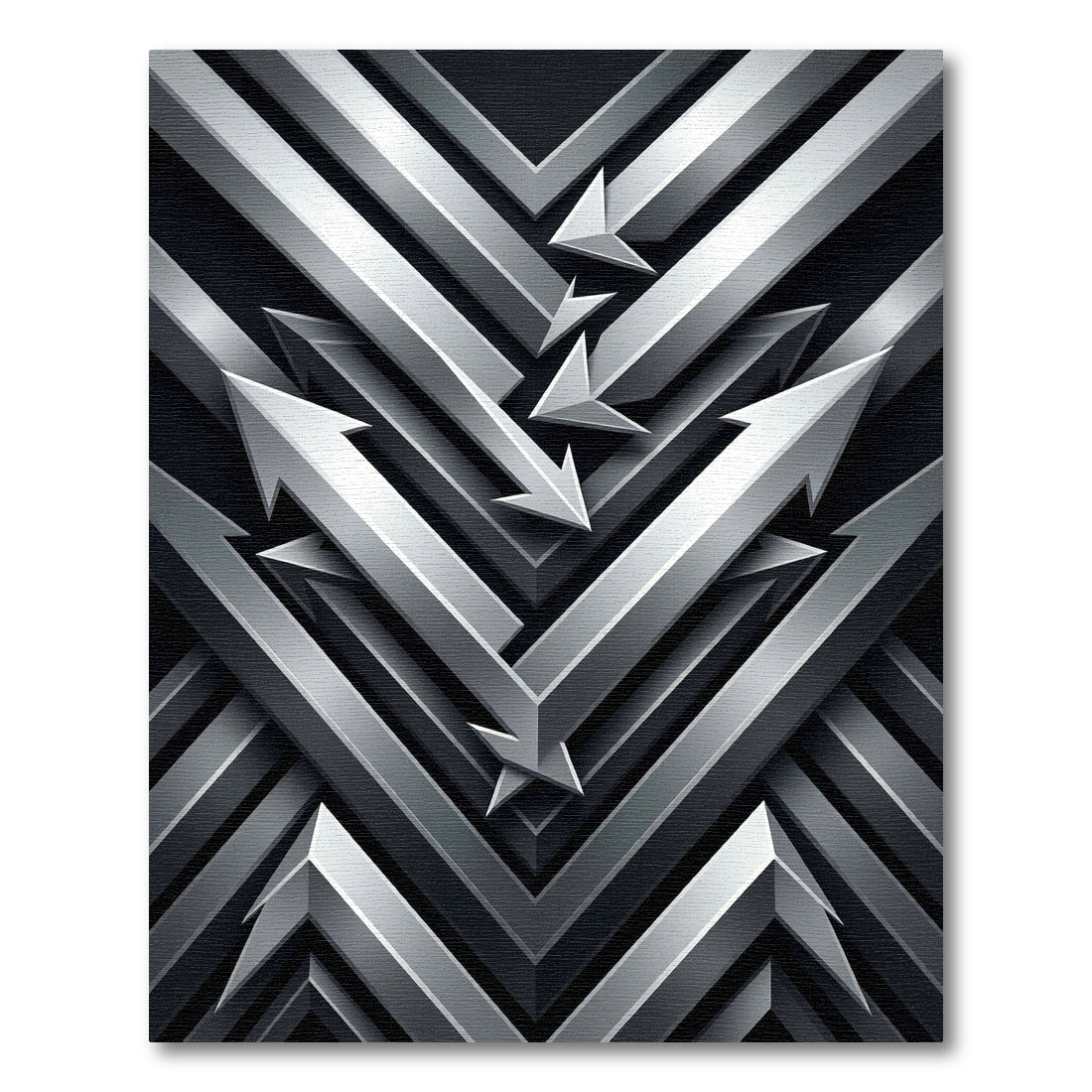 Silver Metallic Arrow Array Rug