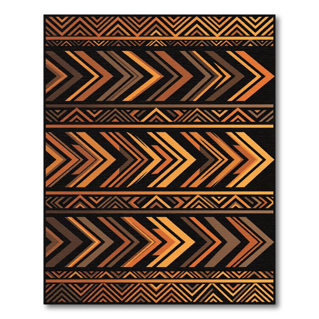 Bold Amber Geometric African Arrow Rug