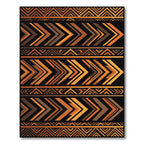 Bold Amber Geometric African Arrow Rug