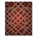 Crimson Gold Interlocking Lattice Rug