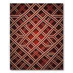 Crimson Gold Interlocking Lattice Rug