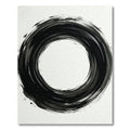 Abstract Black Brush Stroke Circle Rug